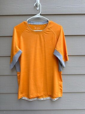 Coolibar Aqua Suntect T Shirt Mens Size M Orange/Grey UPF 50+ Sun Protection B5